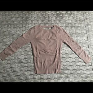 Blush Cropped, Cut out in Back Sweater